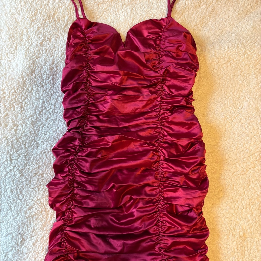 Kendall & Kylie Fuchsia Satin Dress